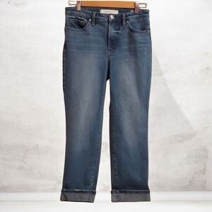 Vintage America Jeans Womens Size 4 Blue High Rise Straight Crop Cuffed